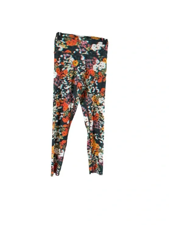 aerie Orange Sports Bra with Multicolor Floral Leggings - Picture 3 of 10